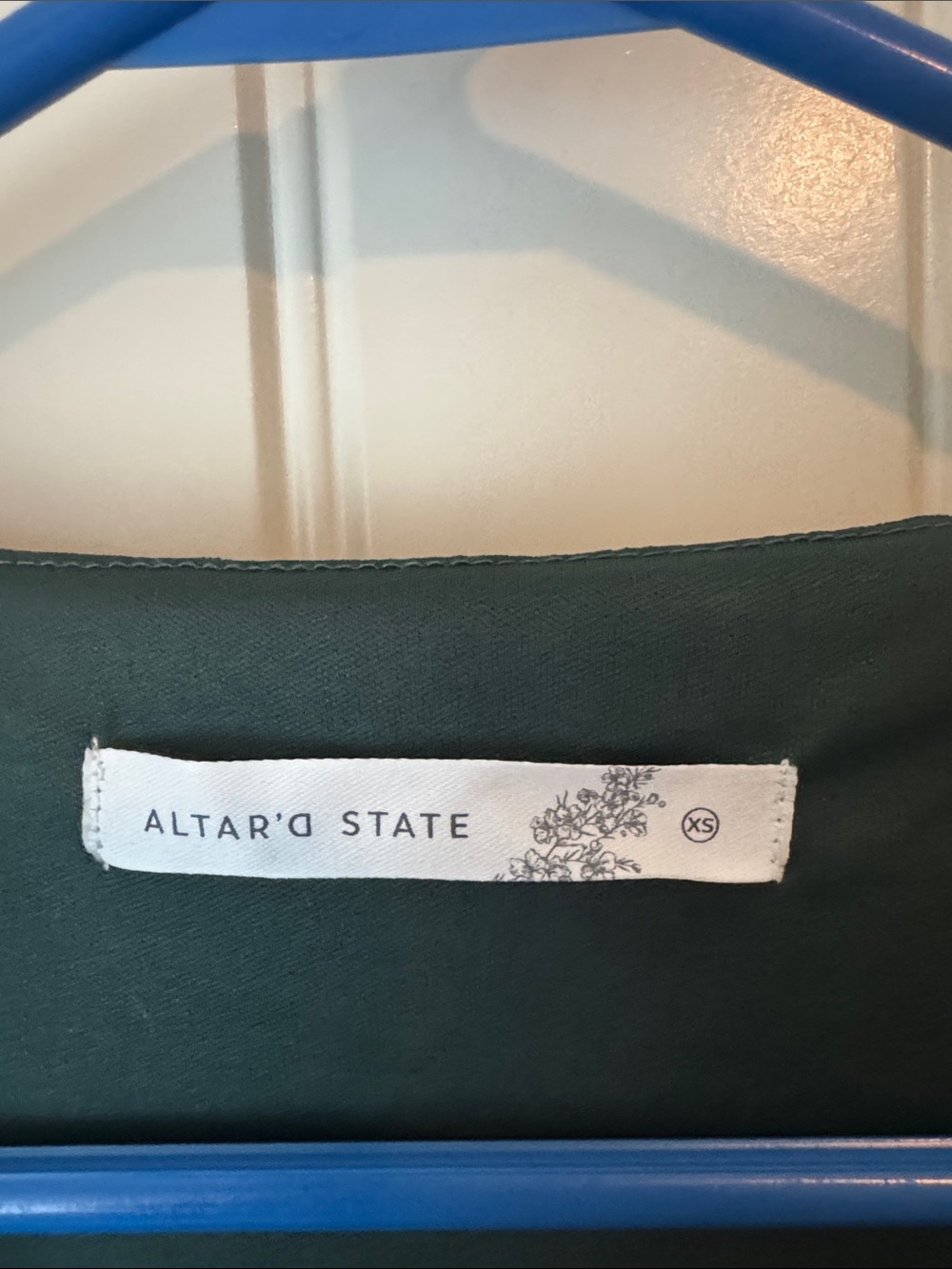 Altar'd State Dark Green Lace Long-Sleeve V-Neck Top - Picture 2 of 6